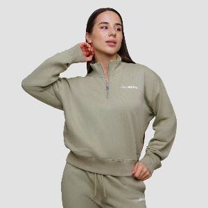 GymBeam Дамски суичър Agile 1/2 Zip Sage XL