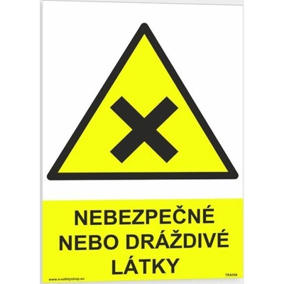 Traiva s.r.o Nebezpečné nebo dráždivé látky Verze: Plast 210 x 297 mm (A4) tl. 0.5 mm - Kód: 06140
