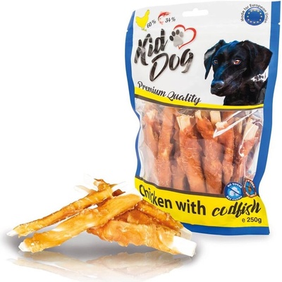 KIDDOG Пилешко месо на филийки от треска 250 г