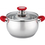 Voltz Тенджера Oliver Voltz OV51210N24, 24 см, 6 л, Индукция, Силиконови дръжки, Инокс/червен (Oliver Voltz OV51210N24 red)