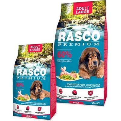 Rasco Premium Adult Large kuře s rýží 18 kg