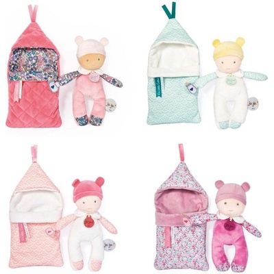 Doudou Jolijou Miminko v navlékací peřince 20 cm světle růžová