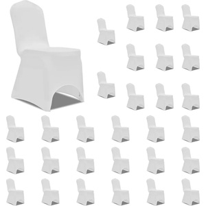 vidaXL Калъфи за столове, разтегателни, бели, 30 бр (3051637)