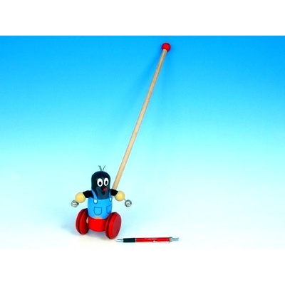 Teddies strkadlo Krtek 55 cm na kolečkách tlačící s tyčkou