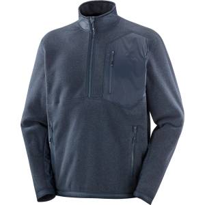 Salomon Мъжки поларен пуловер Salomon Chroma Fleece Half Zip Fleece jumper - Blue Nights (005-6758-0111)