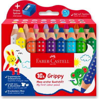 Faber-Castell Grippy 110645 sada 16 barev s ořezávátkem