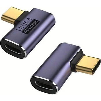 Reset Computers Adapter USB C-C, M/F, Angled, 40Gbps QC100W 385027 (C4072/CW)