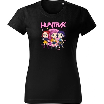 KPOP Huntrix Chibi Černé dívčí tričko KPop Demon Hunters