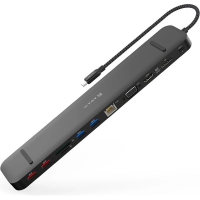ADAM elements Мултифункционален хъб за свързване на допълнителна периферия за Macbook и USB-C устройства - Adam Elements 13in1 CASA HUB Pro Max USB-C Docking Station 100W PD (черен) (000850)