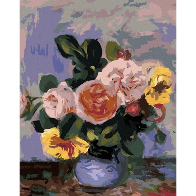Zuty Malování Podle Čísel Růže Ve Váze Pierre-Auguste Renoir 80 x 100 Cm plátno 8596530101024