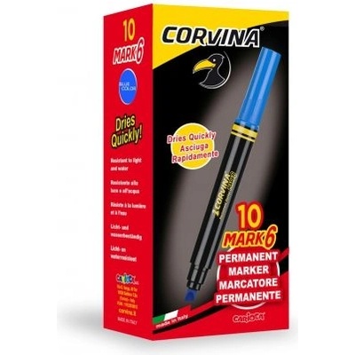 CARIOCA - Перманентен маркер със скосен връх - Син - 10 бр (4219702/10)