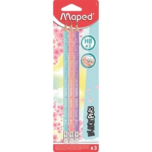 Maped Графитен молив с гума, HB, триъгълен, MAPED "BlackPeps Pastel", смесени пастелни цветове 851719 (851719)