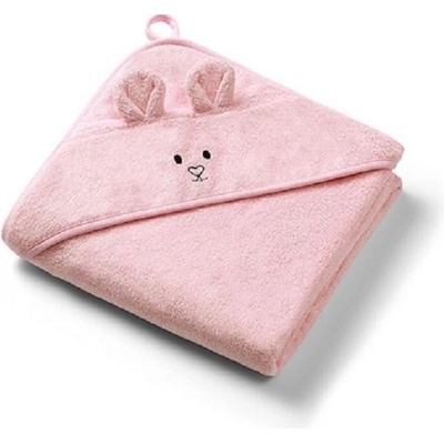 BABYONO Osuška s kapucňou a uškami Bamboo ružová 100x100 cm 1553-01-BO