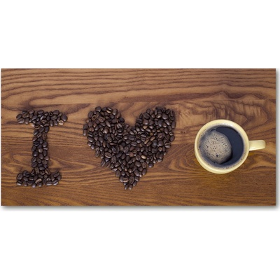 Foto obraz sklo tvrzené I love coffee 100x50 cm