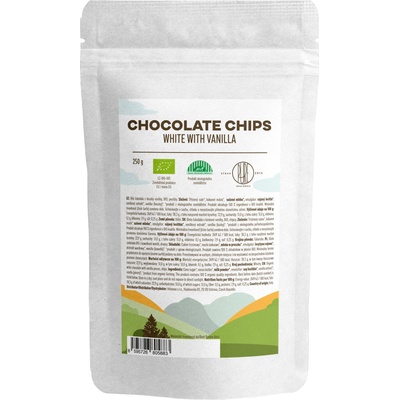BrainMax Pure Pure® White Chocolate with Vanilla Chips, шоколадови парченца от бял шоколад, БИО, 250 гр