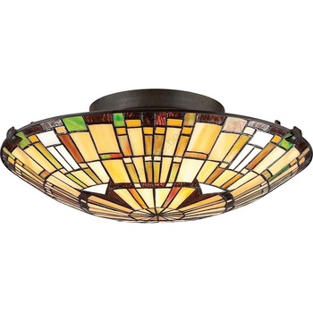 Elstead Lighting Quoizel QZ-REED-F-VB - Таванно осветително тяло Tiffany REED 2xE27/60W/230V Ø 42 см (ED0863)