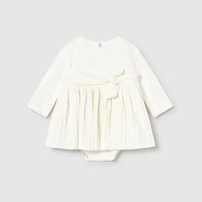 Mayoral Рокля гащеризон комбиниран в мръсно бял цвят за новородено момиче Mayoral