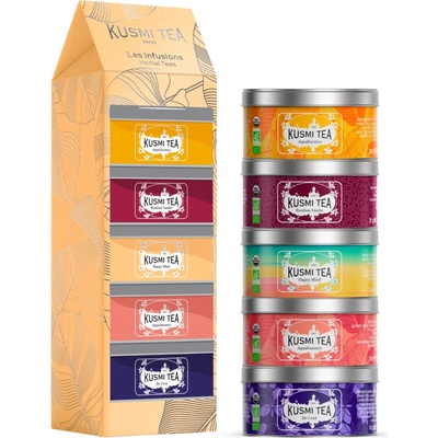 Kusmi Tea Dárková sada Herbal teas 5 miniatur se sypaným bylinným a ovocným čajem 98 g