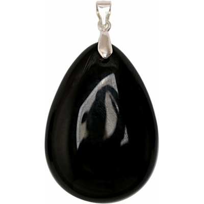 Nefertitis Obsidián černý nebeské oko přívěsek stříbro NF63468