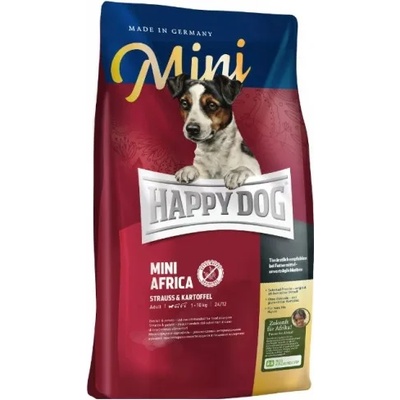 Happy Dog Mini Africa - храна за алергични и капризни кучета от дребни породи, с месо от щраус, картофи, 4 кг, Германия - 61231