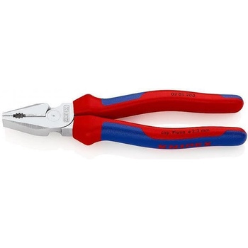 KNIPEX Комбинирани клещи усилени, хромирани, синьо-червена ръкохватка 200мм, Knipex (K0205200)