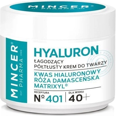 Mincer Pharma Hyaluronový upokojujúci polotučný krém na tvár č. 401 50 ml