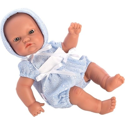 Asi bábätko Gordi 28cm v modrom overale s čapicou