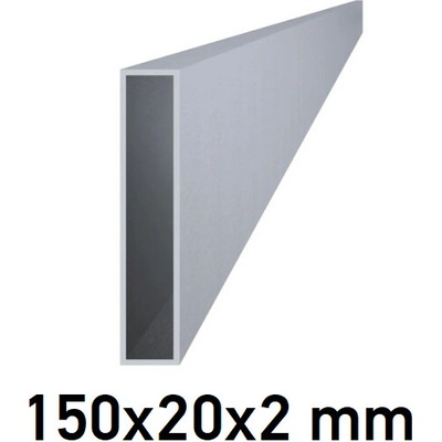 Hliníkový jekl obdélníkový 150x20x2 mm 3 m +/-5mm (AL-150x20x2-3)