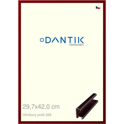 DANTIK rám na obraz 29,7 x 42 Červená Rubin broušená
