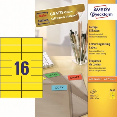 Avery Zweckform 100 listů, A4, žluté 3455