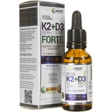 Wish Vitamín K2 MK-7 D3 FORTE kvapky 30 ml