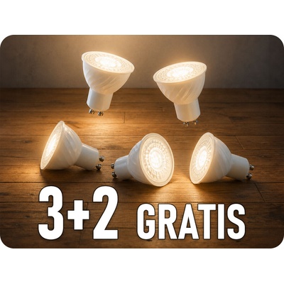 V-TAC GU10 LED žárovka 6W, 445lm, 110°, stmívatelná, 3+2 teplá bílá