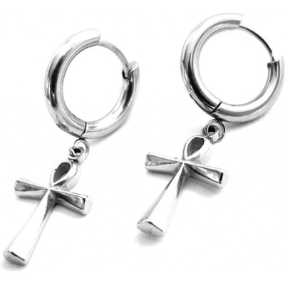 Steel Jewelry Náušnice Křížek Anch z chirurgické oceli 130198