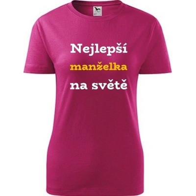 Purpurové dámské tričko nejlepší manželka na světě dárek pro manželku