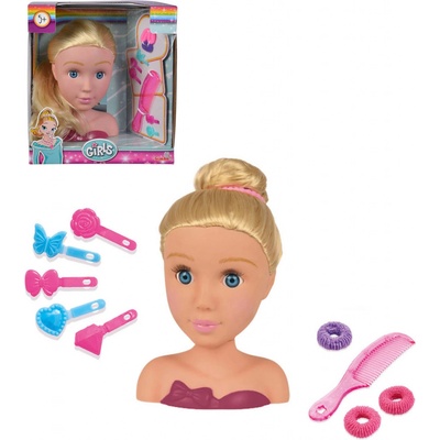 SIMBA Česací hlava blondýnka kadeřnický set s doplňky s5560145