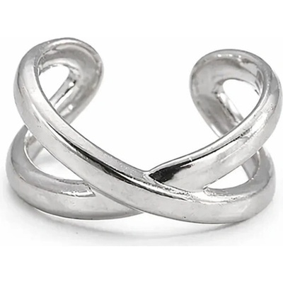 SARINES Stříbrný earcuff s kříženým designem S1470