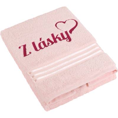Brotex uterák 50 x 100 cm línia ružová s výšivkou z lásky