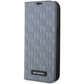 KARL LAGERFELD Калъф Karl Lagerfeld KLBKP14LSAKLHPG за iPhone 14 Pro 6.1", сив / сив, Saffiano Monogram (KF001637-0)