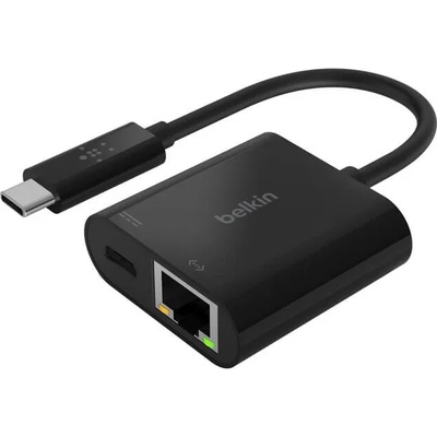 Belkin USB-C to Gigabit Ethernet and Charge Adapter - адаптер за свързване от USB-C към Gigabit Ethernet и USB-C порт (черен)