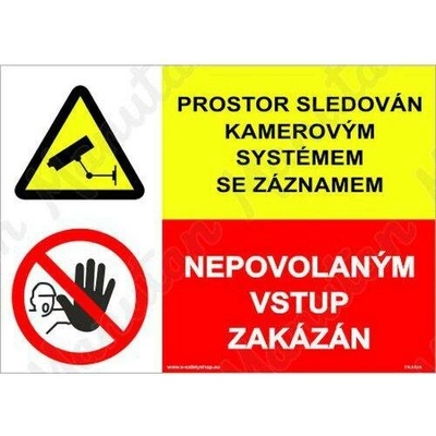 Prostor sledován kamerovým systémem se záznamem, plast 420 x 297 x 2 mm A3
