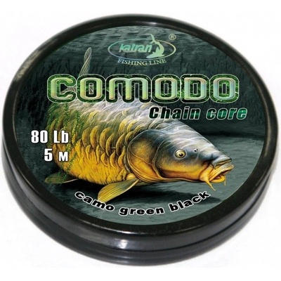 Katran Šňůra s řetízkovým jádrem COMODO camo brown black 80lbs 5m