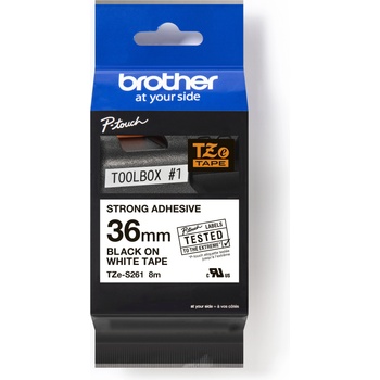 Brother TZ-S261 / TZe-S261 Pro Tape, 36mm x 8m, черен печат/бял фон, оригинална лента (TZES261)