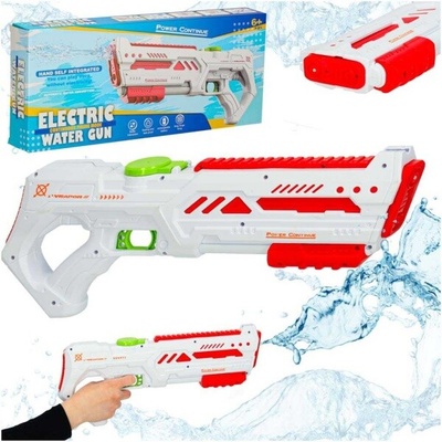 KIK Automatická elektrická vodná pištoľ biela, nabíjateľná USB, dosah 10 m, 200 ml, 6+