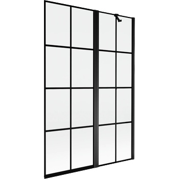 Mexen Mist двукрилен параван за вана, десен, 120 x 150 см, черна решетка, черен - 8A9-120-011-70-77-P (8A9-120-011-70-77-P)