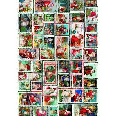 Grafika - Puzzle Santa Stamps - 1 000 piese