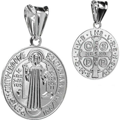 Argento Strieborný prívesok medaila sv. Benedikta 85013