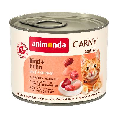 Výhodné balenie animonda Carny Adult 12 x 200 g - Hovädzie & kura
