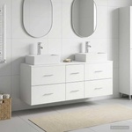 vidaXL Комплект шкафове за баня 3 бр. Бяло 129 x 41 x 79, 5 см (3405843)