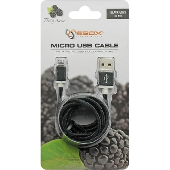 Sbox USB-10315B Prepojovací USB 2.0/MicroUSB, 1,5m, černý