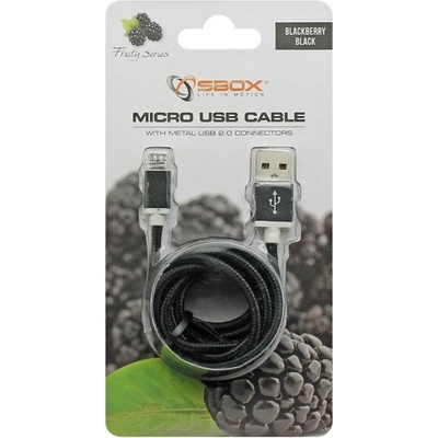 Sbox USB-10315B Prepojovací USB 2.0/MicroUSB, 1,5m, černý